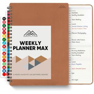 image:image2026 Planner 85 x 11 SpiralBound Weekly Monthly and Daily Planner  Organize All 52 Weeks  Increase Productivity and Get Organized  Productivity Store BlackLeather
