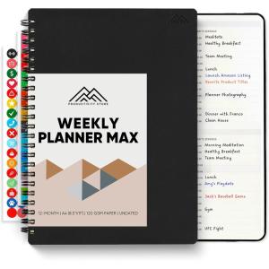image:image2026 Planner 85 x 11 SpiralBound Weekly Monthly and Daily Planner  Organize All 52 Weeks  Increase Productivity and Get Organized  Productivity Store BlackBlack