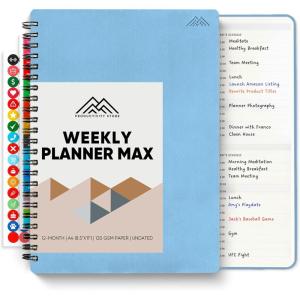 image:image2026 Planner 85 x 11 SpiralBound Weekly Monthly and Daily Planner  Organize All 52 Weeks  Increase Productivity and Get Organized  Productivity Store BlackBlue