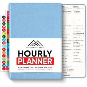 image:imageHourly Planner amp Appointment Book 85 x 11  Premium Hourly Planner with Daily Schedule amp 30Minute Time Slots for Better Time Management by PRODUCTIVITY STORE A4 PinkBlue