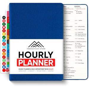 image:imageHourly Planner amp Appointment Book 85 x 11  Premium Hourly Planner with Daily Schedule amp 30Minute Time Slots for Better Time Management by PRODUCTIVITY STORE A4 PinkNavy Blue