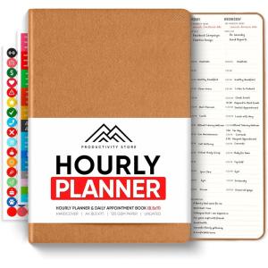 image:imageHourly Planner amp Appointment Book 85 x 11  Premium Hourly Planner with Daily Schedule amp 30Minute Time Slots for Better Time Management by PRODUCTIVITY STORE A4 PinkLeather