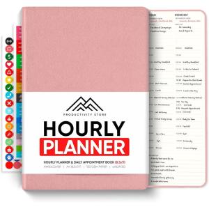 image:imageHourly Planner amp Appointment Book 85 x 11  Premium Hourly Planner with Daily Schedule amp 30Minute Time Slots for Better Time Management by PRODUCTIVITY STORE A4 PinkPink