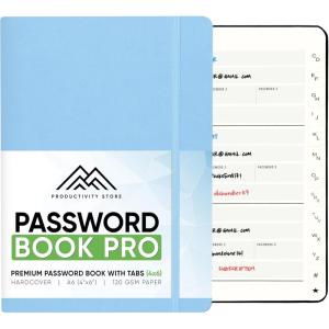image:imagePRODUCTIVITY STORE Best Password Book with Alphabetical Tabs  Password Book Organizer amp Notebook  Password Keeper to Keep Website Logins amp Passwords Safe  Navy Blue  Medium 5x8Blue