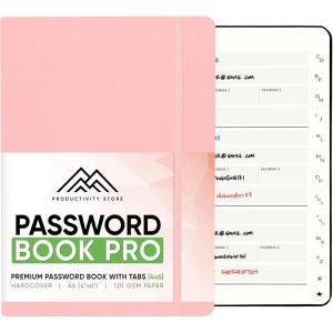 image:imagePRODUCTIVITY STORE Best Password Book with Alphabetical Tabs  Password Book Organizer amp Notebook  Password Keeper to Keep Website Logins amp Passwords Safe  Navy Blue  Medium 5x8Pink