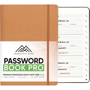 image:imagePRODUCTIVITY STORE Best Password Book with Alphabetical Tabs  Password Book Organizer amp Notebook  Password Keeper to Keep Website Logins amp Passwords Safe  Navy Blue  Medium 5x8Leather
