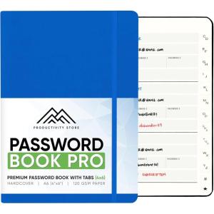 image:imagePRODUCTIVITY STORE Best Password Book with Alphabetical Tabs  Password Book Organizer amp Notebook  Password Keeper to Keep Website Logins amp Passwords Safe  Navy Blue  Medium 5x8Navy Blue